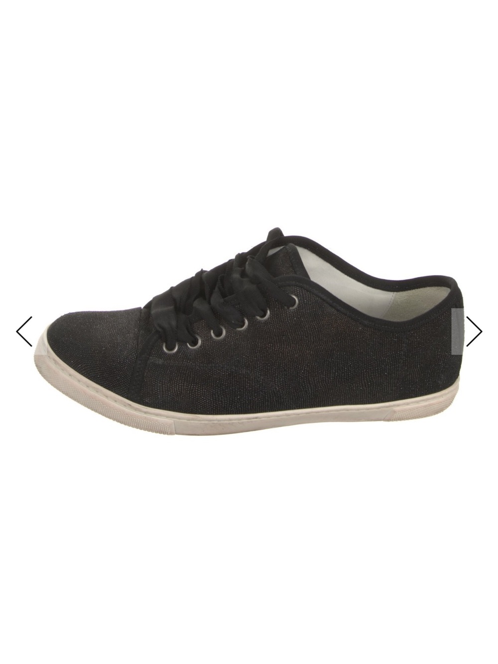 Lanvin Black Low-Top Women's Sneaker with Ivory Sole